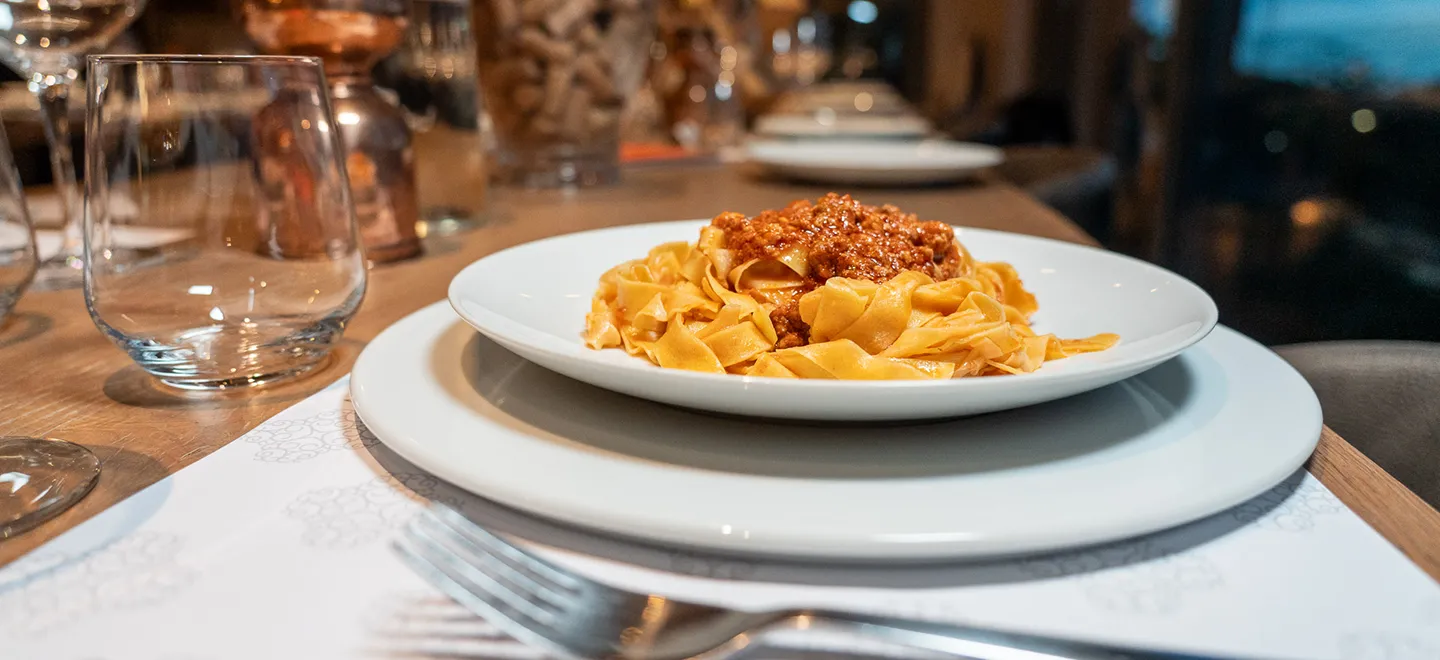 Dish of handmade pasta